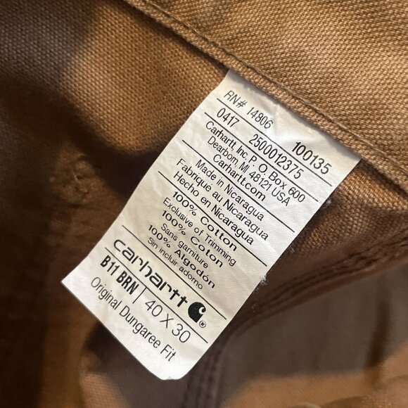 Men's Carhartt Duck Cavas Jeans SZ 40x30 Tan Brown Cotton Work Casual B11 BRN - Picture 8 of 12
